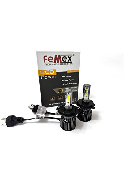 FEMEX Yeni Eco Power H4 Şimşek Etkili Led Xenon Fanlı 50W 9000 Lumen