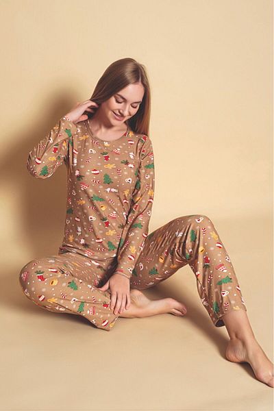 Sude HOMEWEAR ΓΥΝΑΙΚΕΙΑ ΜΑΚΡΥΜΑΝΙΚΗ ΠΡΩΤΟΧΡΟΝΙΑ ΕΙΔΙΚΗ ΣΤΟΛΗ ΠΙΤΖΑΜΑ