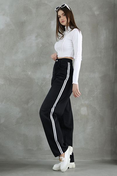 Trendyol Collection High Waist Belt Buckle Stripe Detailed Barrel Balloon Jeans - Twoss25Je00151