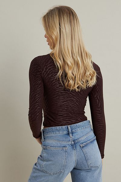 Cool & Sexy Γυναικεία μπλούζα με καφέ σχέδιο LPP1298