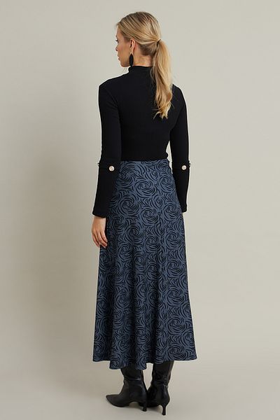 Cool & Sexy Damen-Glockenrock mit Indigo-Muster – LON3007