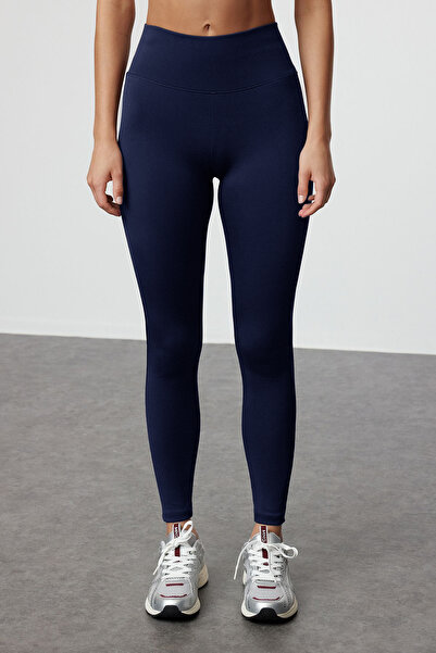 Trendyol Collection Námořnická modř Široký pas Elastické Extra Recovery Pletené sportovní punčochy po celé délce TWOAW21TA0029