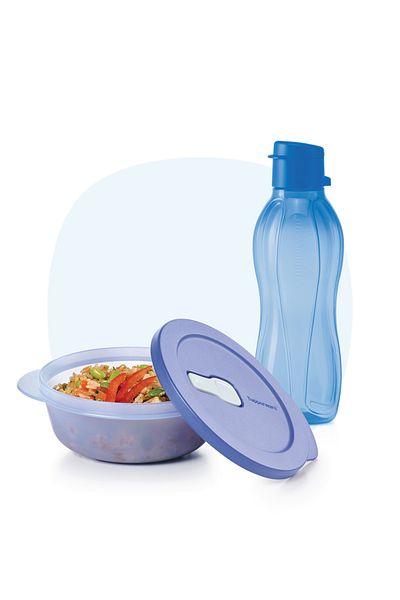 Tupperware Blackberry Blue with Me at Every Moment Set of 2