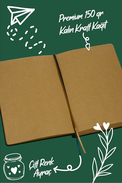 Victoria's Journals Bujo Kraft Suede Notebook - A5 Sheets, 150 Gr, Dotted Suede 96