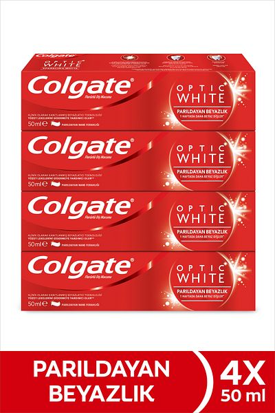 Colgate Optic White Shimmering Whiteness 50 ml X4 Pieces