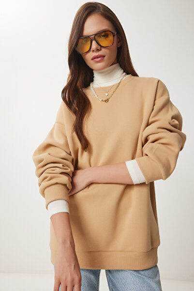 Happiness İstanbul Γυναικείο φούτερ Basic Raised Biscuit OW00001