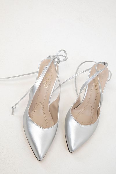 SOHO Silberne klassische Damenschuhe mit Absatz 15776
