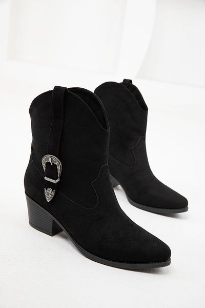 SOHO Damenstiefel und Stiefeletten aus schwarzem Wildleder 20116