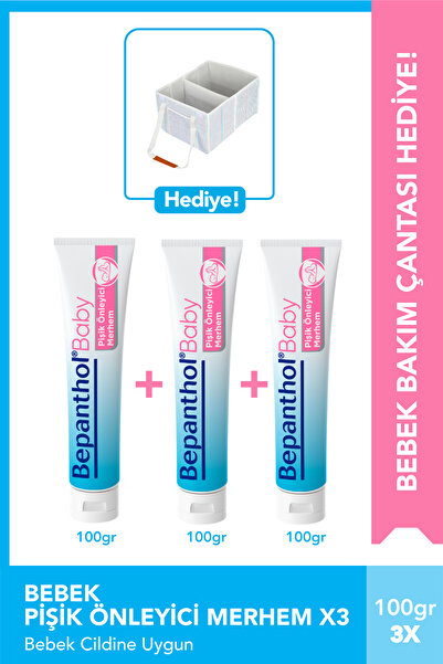 Bepanthol Baby Pişik Önleyici Merhem 100g X3 Bebek Bakım Çantası