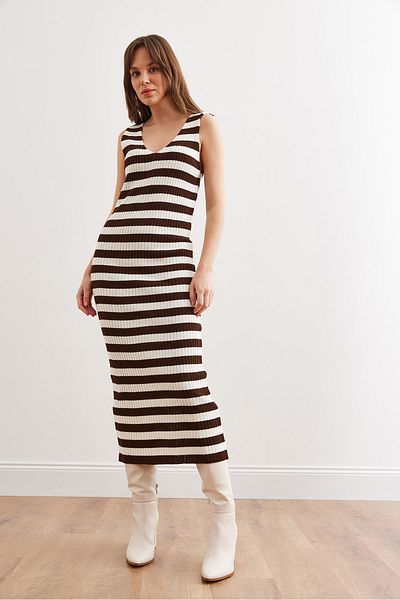 Olalook Brown Knitwear Sweater and Dress Set - Tkm- 19000237