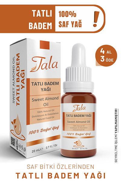 Tala زيت اللوز الحلو 100% نقي وطبيعي معصور على البارد 20 مل