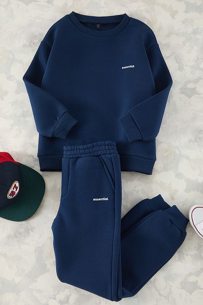 TRENDYOLKIDS Indigo Boy Knitted Mini Me tepláková souprava Tkdaw25Em00000