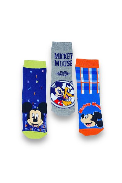 Mickey Mouse Licensed Boy's 3 Pairs of Towel Socks 21555