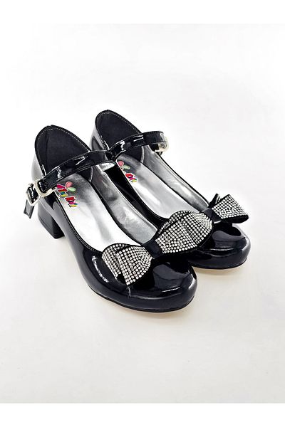 Julshen Rochie de seara pentru fete cu fundita Pantofi cu toc