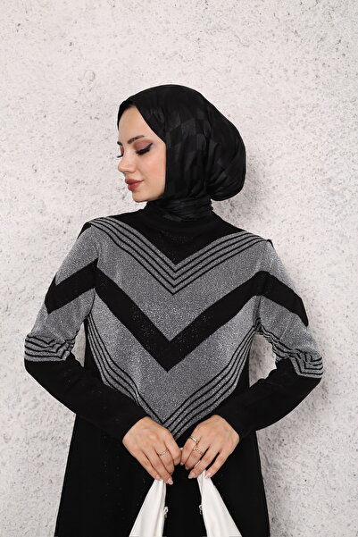 MODA Ασημένιο πλεκτό τουνίκ