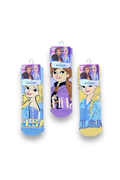 Frozen Licensed Girl's 3 Pairs Towel Socks 21551-2