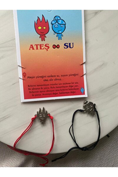 NisFive Ateş ve Su Sevgili Arkadaş Bileklik