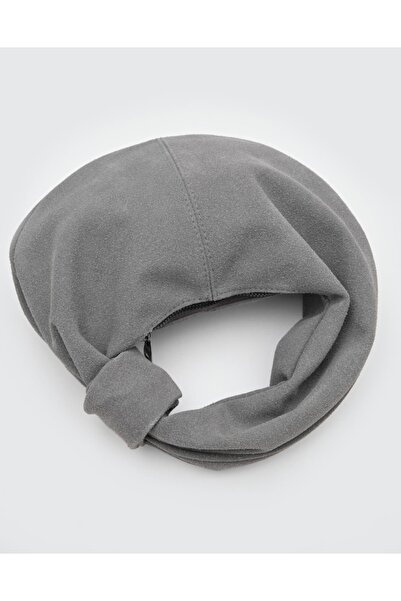 LEVA Süet gri capsule el çantası