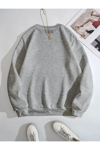 Moda Glo Unisex Beauty Εκτυπωμένο Φούτερ με Στρογγυλή Λαιμόκοψη