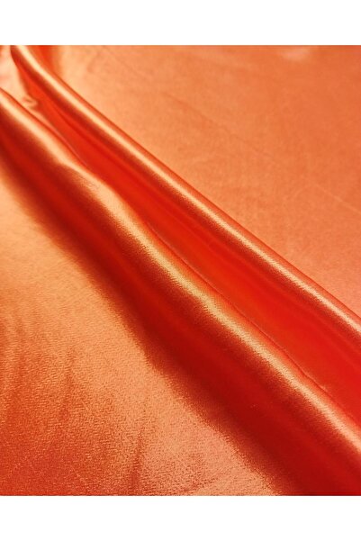 Kumaş Parça Район віскозний сатин оранжевого кольору (ширина 150 см x довжина...