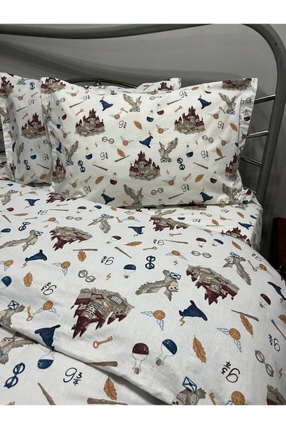 BUSEBABYHOME Adult Harry Potter Themed Single Duvet Cover Set, Set of 4