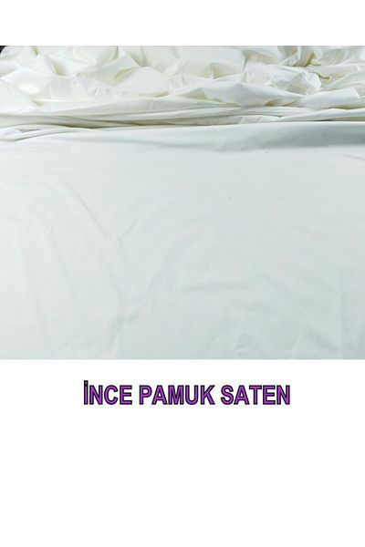 Kumaş Parça Βαμβακερό σατέν σε χρώμα εκρού (Πλάτος 145 cm x Μήκος 195 cm)