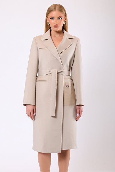 Leather Club Krem Katherine Kaşmir Kaban