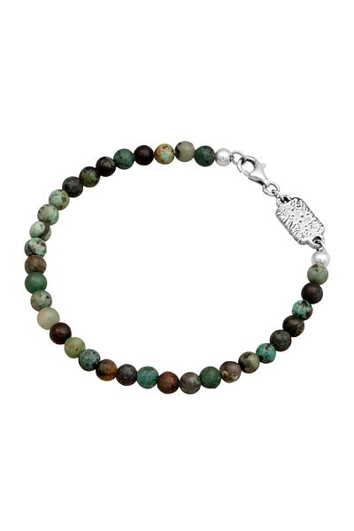 HAZE & GLORY Armband Afrikanischer Türkis Ozean Perlen 925 Silber