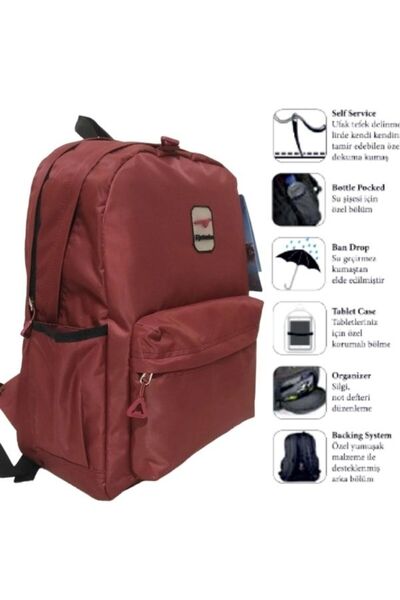 BLACK Waterproof Fabric Multi-Compartment New Season School And Backpack 2115