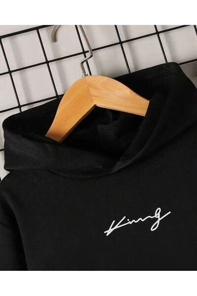RENNA KİDS Set de trening pentru băieți, cu glugă, cu imprimeu King Written