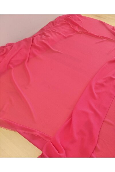 Kumaş Parça Неоновий рожевий шифон - ширина 150 см x довжина 200 см