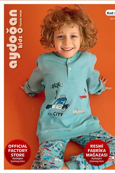 Aydoğan Boy's 100% Cotton Interlock Green Pajamas Set A6-4 -1698 - Aydogan ®