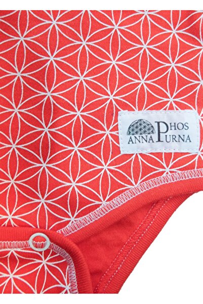 Ozmoz By Mukadder Özden Organic Flower of Life Patterned Red Baby Body