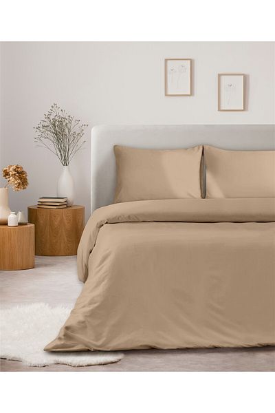 Evim Σετ Παπλωματοθήκη Akfil 100% Βαμβάκι Διπλό 200x220 εκ. Μπεζ