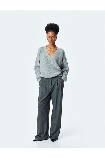 Koton V-Neck Long Sleeve Oversize Sweater