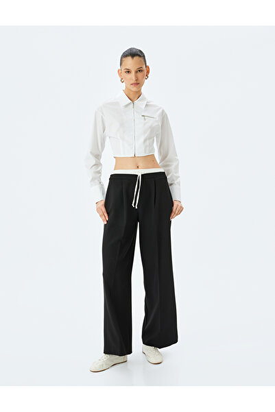 Koton Πουκάμισο με φερμουάρ με μακρυμάνικο κλασικό γιακά