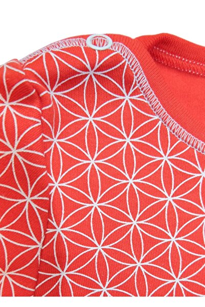 Ozmoz By Mukadder Özden Organic Flower of Life Patterned Red Baby Body