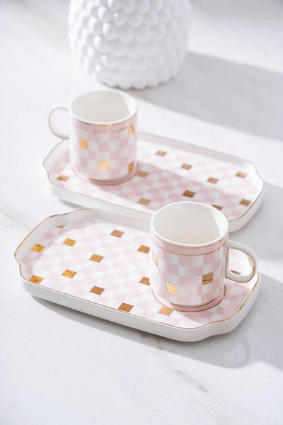 ACAR Skye Duo 2-Person Coffee Cup Set - Pink