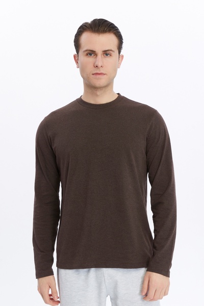 defys Мъжка велосипедна блуза с дълъг ръкав и редовна кройка, цвят кафе