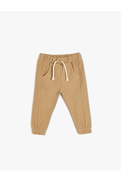 Koton Cotton Laced Waist Jogger Trousers