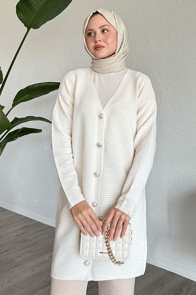 InStyle سترة تريكو بيضاء أساسية