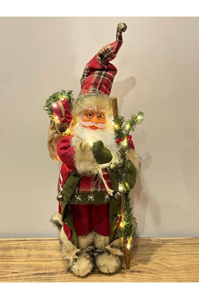 Tarrington House Yılbaşı Yeni Yıl Dekor Süs Kırmızı Noel Baba 45 Cm Heybeli, ...