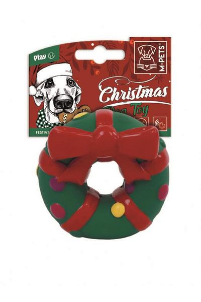 M-PETS Christmas Festıve Wreath Dog Toy