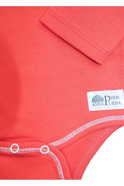 Ozmoz By Mukadder Özden Organic Flower of Life Printed Red Baby Bodysuit