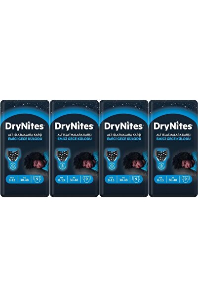 DryNites Emici Gece Külodu/külot Bez Erkek 8-13yaş 30-48kg Large 36 Adet 4pk*...
