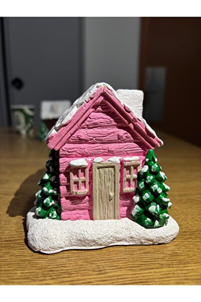 Home Kar Efektli Dağ Evi Görünümlü  Tütsülük(tütsü Hediyeli) , Obje Dekarasyon