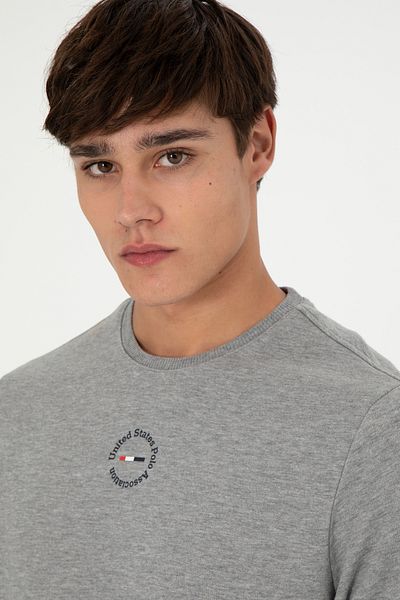 U.S. Polo Assn. Men's Gray Melange Sweatshirt 50293436 -Vr086