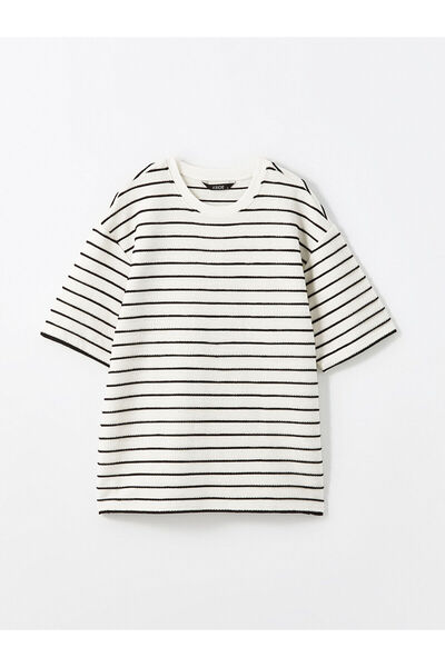 LC Waikiki Ανδρικό μπλουζάκι με κοντό μανίκι με ριγέ χτενισμένο βαμβάκι