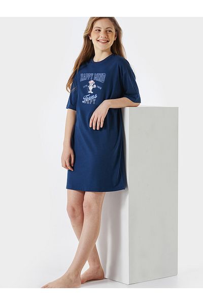 Schiesser Nachthemd Organic Cotton Nacht-hemd Schlafmode Sleepwear