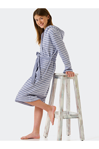 Schiesser Bademantel Feather Terry Bade-mantel Sauna Morgen-mantel